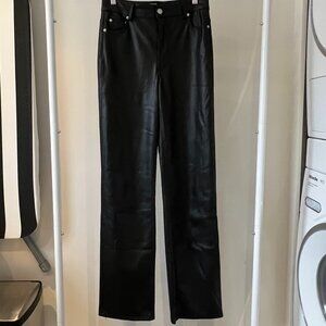Zara Black Faux Leather Pants, Size US2